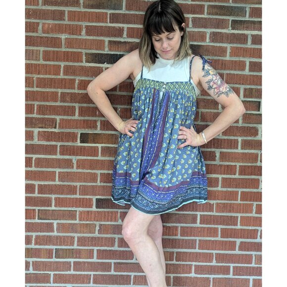 Free People Other - 🎉LAST CHANCE🎉 FREE PEOPLE Rule The World Romper / Deep Blue Combo